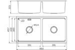 Chậu rửa bát Konox Undermount Sink KN8646DU Dekor Full - Ảnh 2