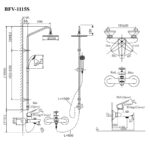 Bộ sen tắm cây nóng lạnh INAX BFV-1115S (BFV1115S) - Ảnh 2