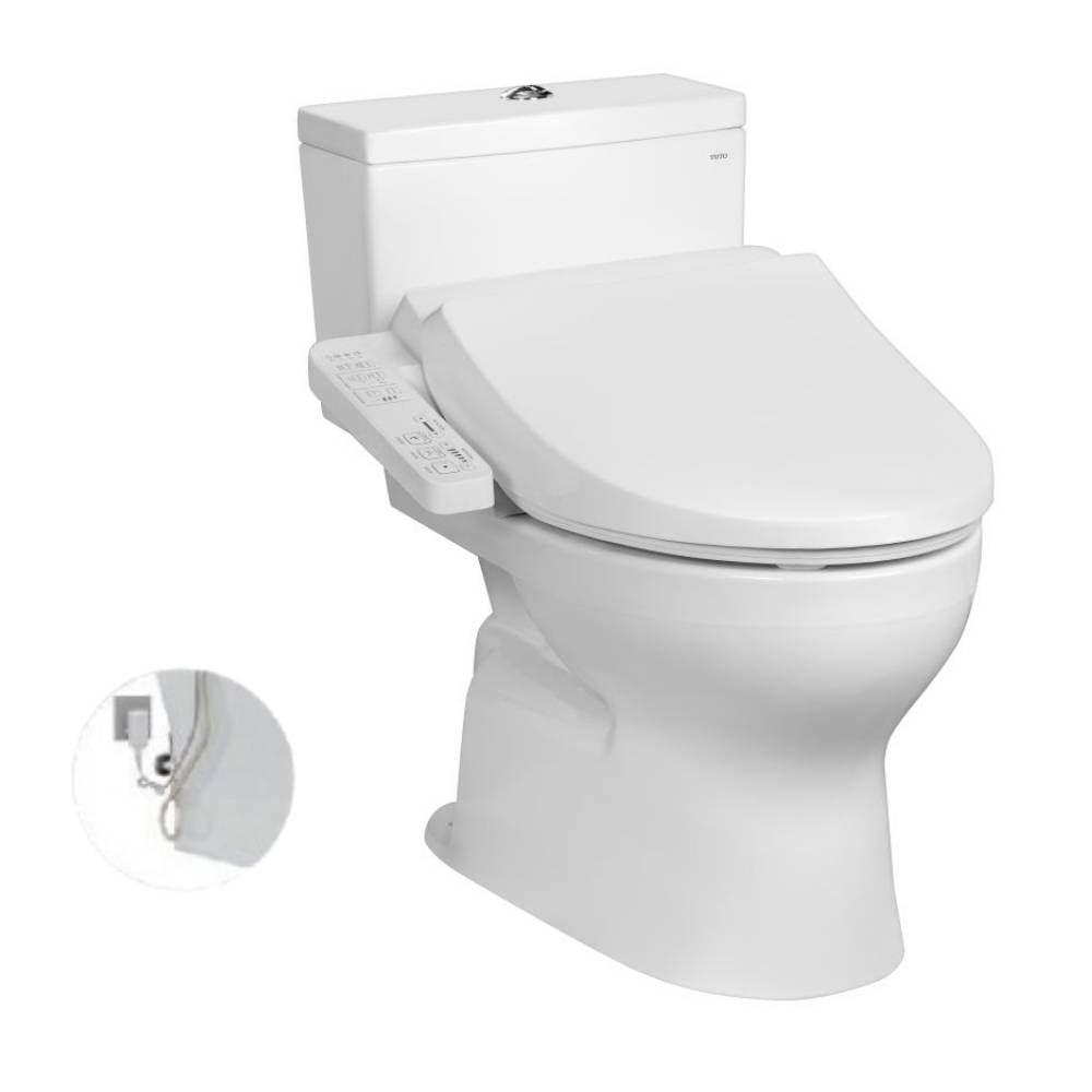 cs302dw18-w-avt.jpg Bồn cầu TOTO CS302DW18 2 khối nắp điện tử TCF23710AAA Washlet C2 cơ bản - Ảnh 1