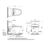 Bồn cầu TOTO CS767CRW25 2 khối nắp điện tử Washlet S5 TCF34461GAA giấu dây - Ảnh 2