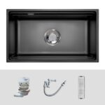 Chậu rửa chén Posco 304 Linen dập nổi KLUGER KG7644FBBasic (K600 Series) - Ảnh 3