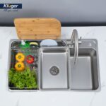 Chậu rửa chén Posco 304 Super Linen dập nổi KLUGER KH8048SLPlus (HARU Series) - Ảnh 12