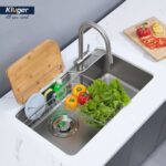 Chậu rửa chén Posco 304 Super Linen dập nổi KLUGER KH8048SLPlus (HARU Series) - Ảnh 9