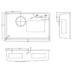 Chậu rửa chén Posco 304 Super Linen dập nổi KLUGER KH8048SLPlus (HARU Series) - Ảnh 2