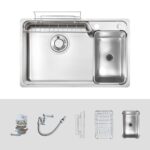 Chậu rửa chén Posco 304 Linen dập nổi KLUGER KH8050FSPlus (HARU Series) - Ảnh 3