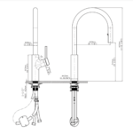 Vòi chậu bếp nóng lạnh dây rút LUNAR KLUGER KLF0006C - Ảnh 12