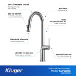 Vòi chậu bếp nóng lạnh dây rút SMOOTH KLUGER KLF0020S - Ảnh 3