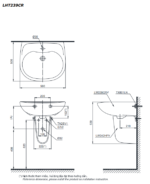 Chậu lavabo treo tường TOTO LHT239CR chân lửng - Ảnh 2