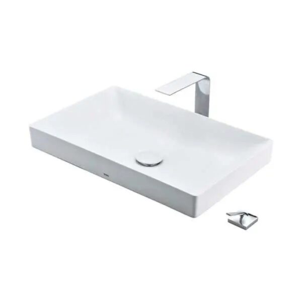 Chậu lavabo đặt bàn TOTO LT4716MTG17#CMW (LT4716MTG17CMW) trắng mờ men Cefiontect vành mỏng Linear Ceram
