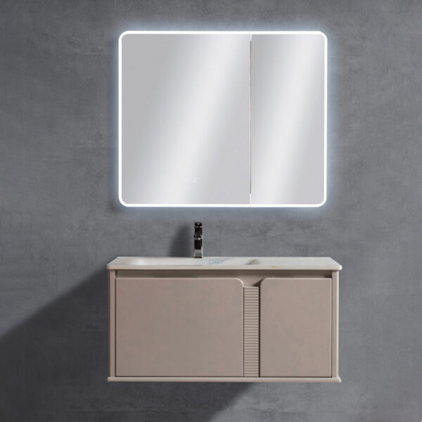 Bộ tủ chậu và tủ gương led size 1000 mm MOWOEN MW2706-100PVC