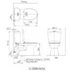 Bồn cầu 2 khối INAX C-306VAN (C306VAN) nắp đóng êm - Ảnh 2