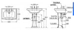 Chậu lavabo treo tường TOTO LW780J LW780FJ TX801LN TL510ERR chân dài cổ điển - Ảnh 2