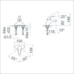 Vòi chậu thấp ba lỗ VG302 - Ảnh 2