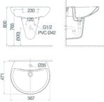 Chậu chân treo tường VI5 - Ảnh 6