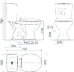 Bàn cầu hai khối VT34 - Ảnh 6
