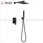 SEN TẮM ÂM TƯỜNG VUÔNG ĐEN KRASIC K801B - Ảnh 2
