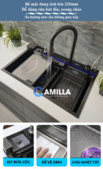Chậu rửa bát 1 hố thông minh 5 phím Camilla CMC-R5P  - Ảnh 4